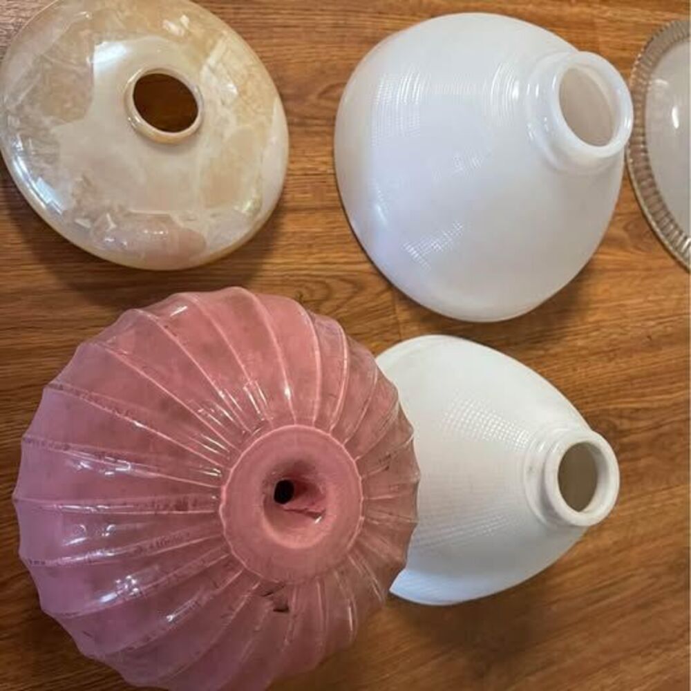Vintage glass lampshades- various prices sold separately